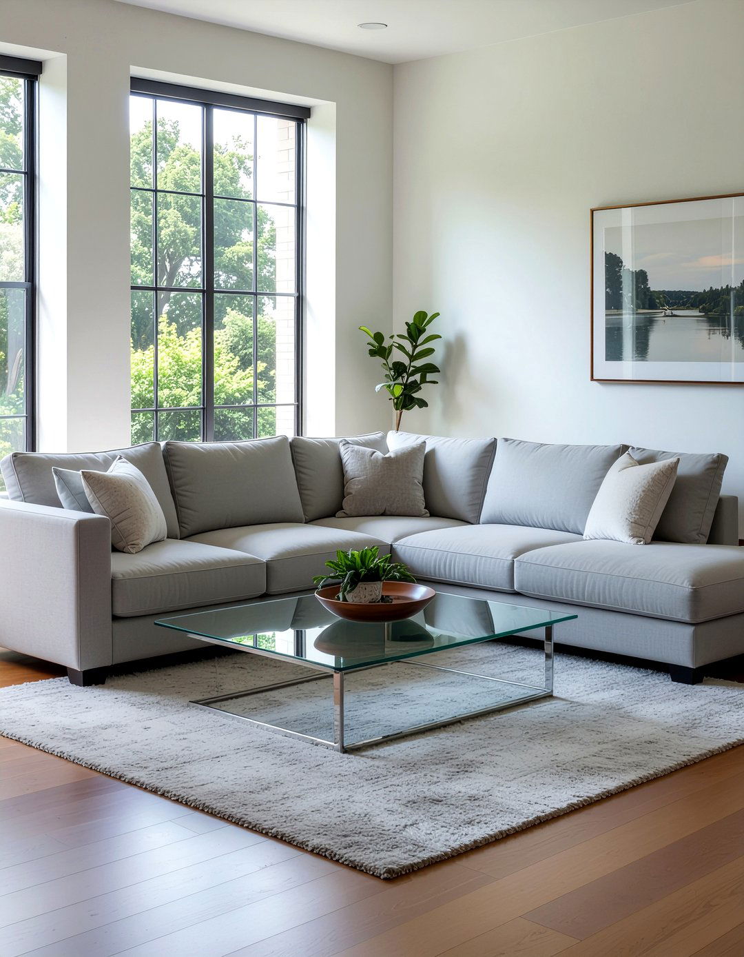 Minimalist Grey Sectional - 30 living room sectional ideas