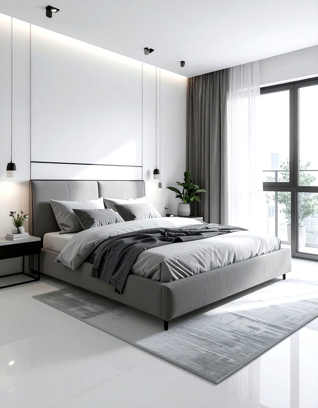 Minimalist Grey White Bedroom - 30 grey and white bedroom ideas