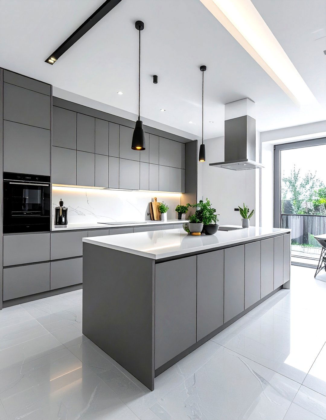 Minimalist Grey White Kitchen - 30 grey and white kitchen ideas