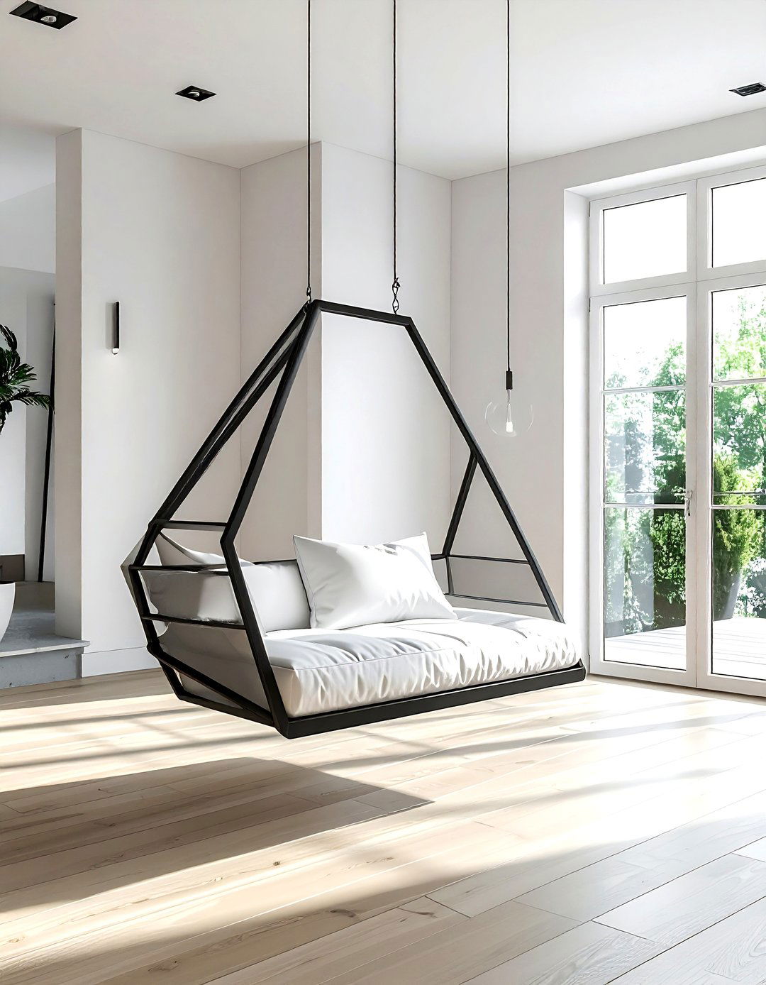 Minimalist Hanging Seat - 30 living room hanging chair ideas