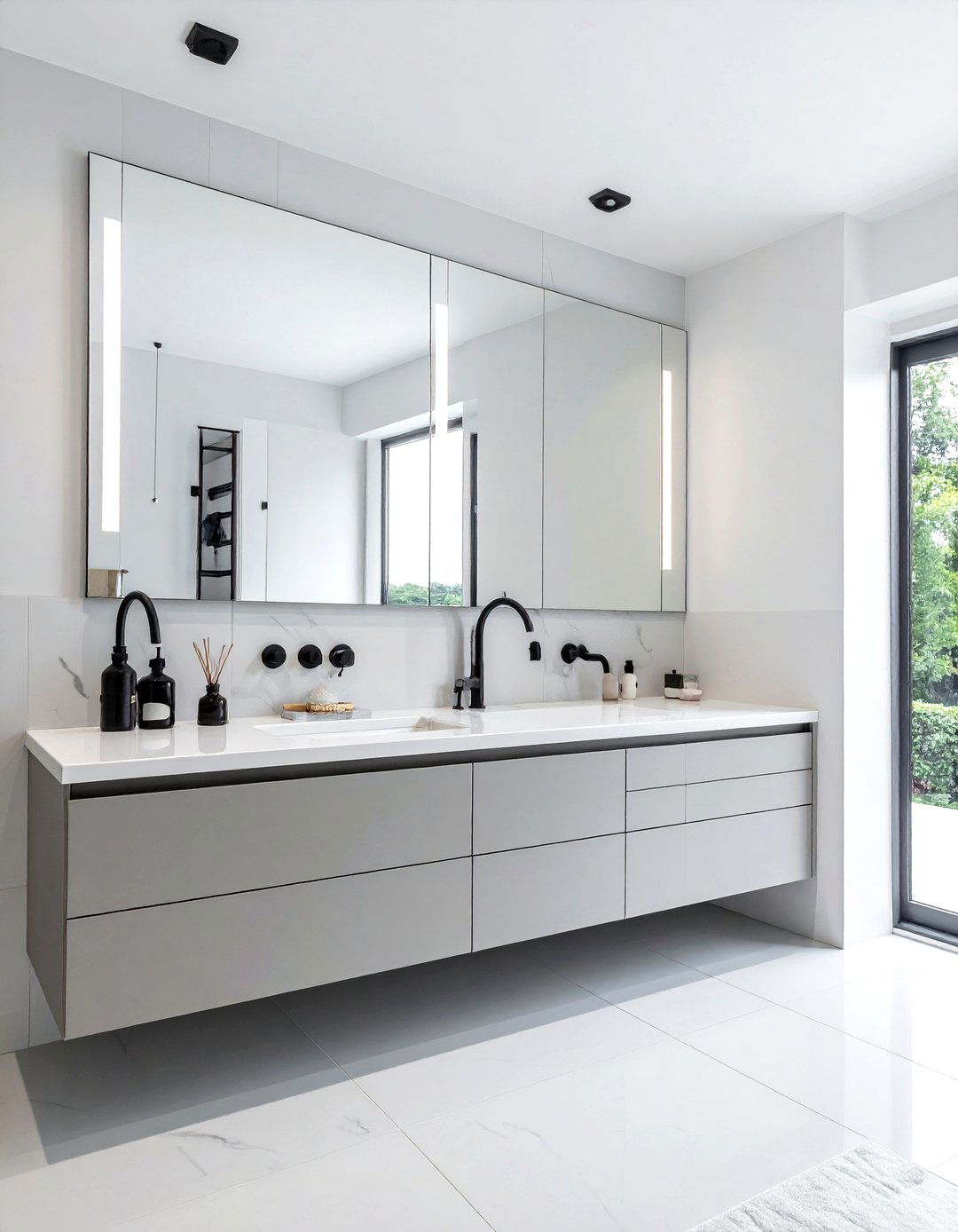 Minimalist Hardware - 30 studio apartment bathroom ideas