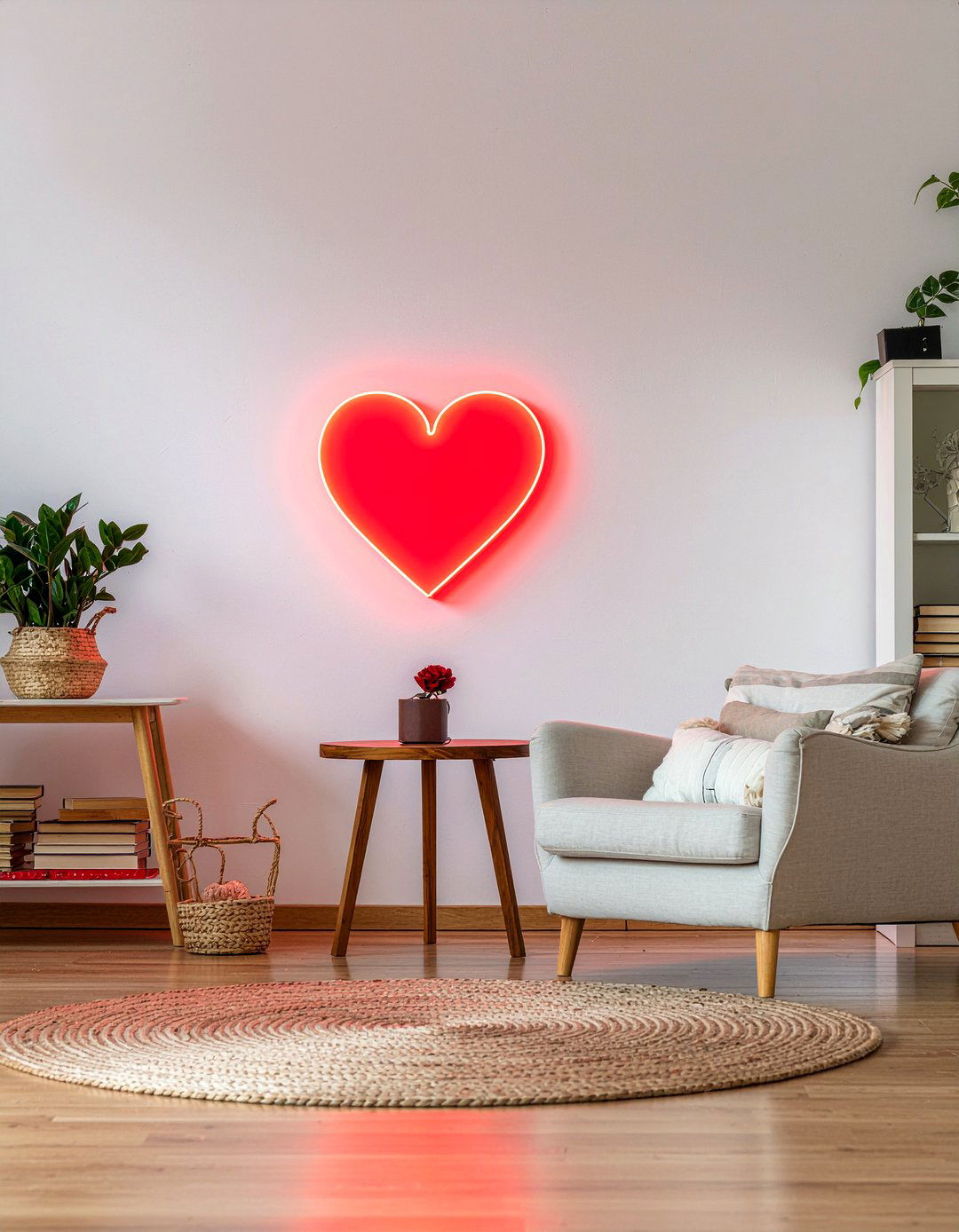 Minimalist Heart Led Sign - 30 living room led signs