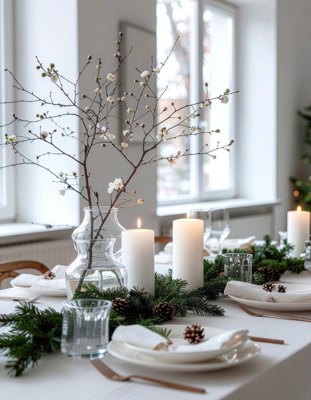 Minimalist Holiday Centerpieces - 30 festive dining room ideas