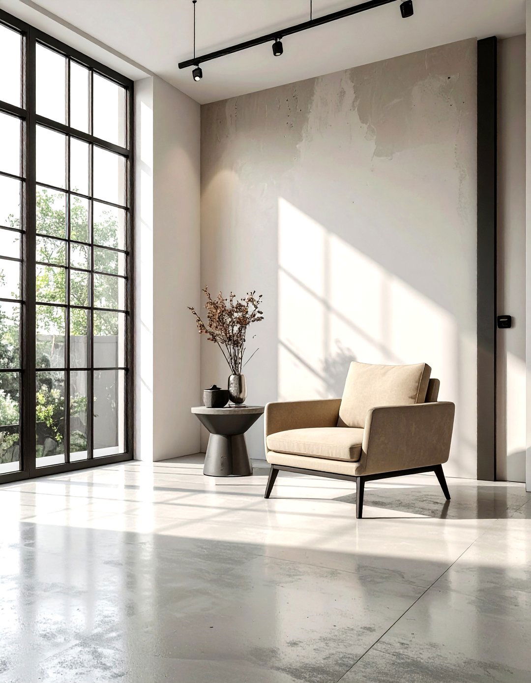 Minimalist Industrial Beige Interior - 30 industrial beige living room ideas