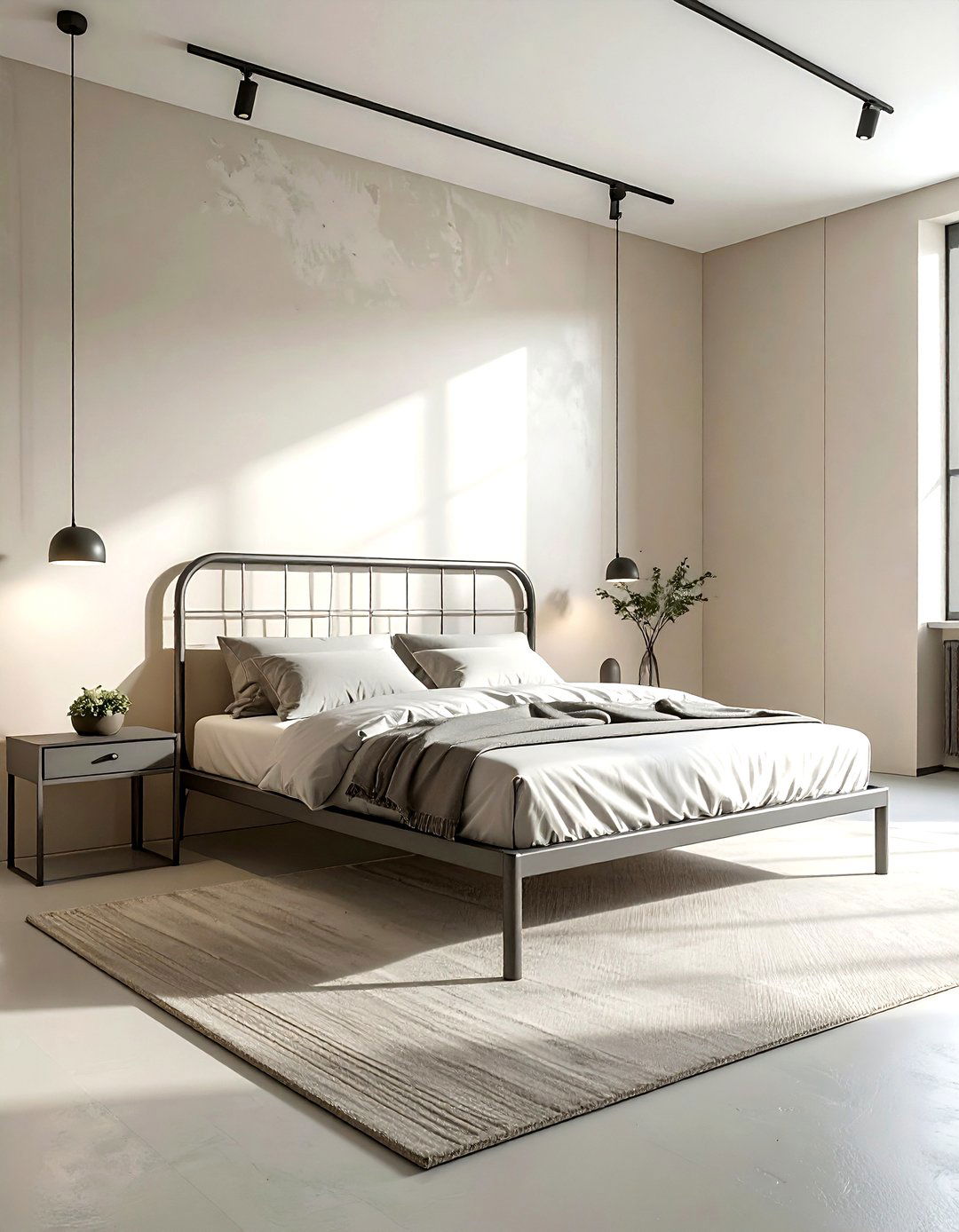 Minimalist Industrial Cream Room - 30 industrial cream bedroom ideas