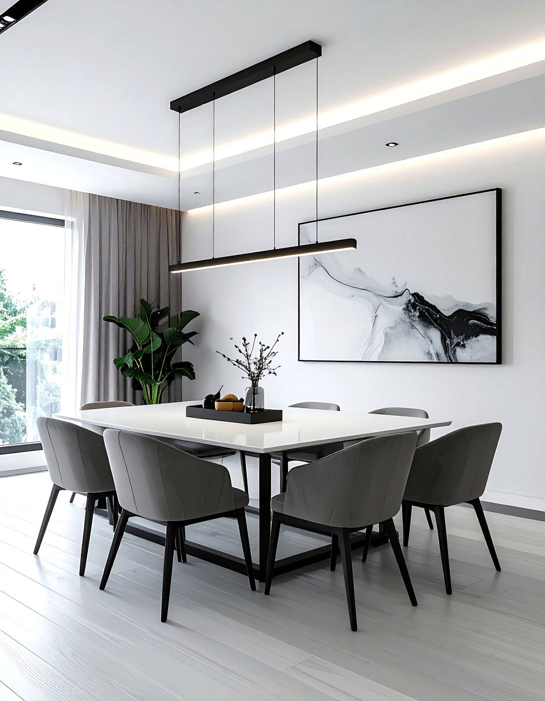 Minimalist LED Bar - 30 dining room ambient lighting ideas