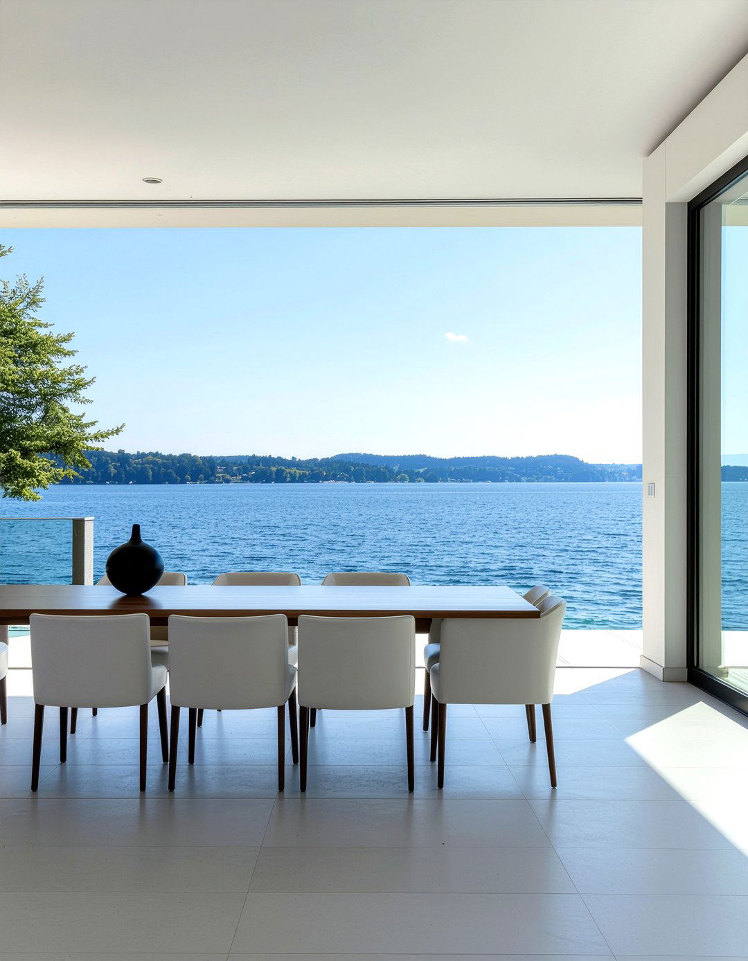 Minimalist Lakeside Dining Space - 30 lakeside dining room ideas