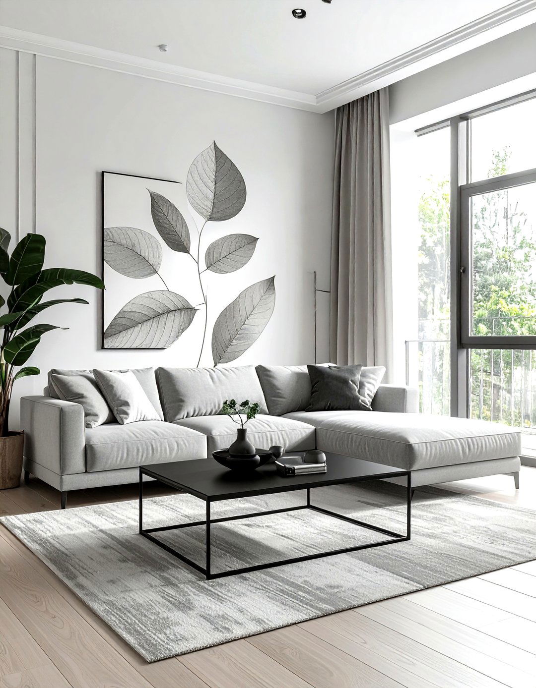 Minimalist Leaf Wallpaper - 30 living room botanical wallpapers