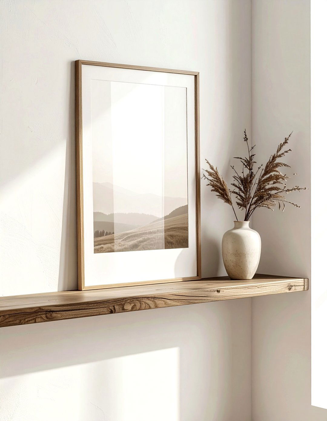 Minimalist Ledge Shelf Styling - 30 living room ledge shelves