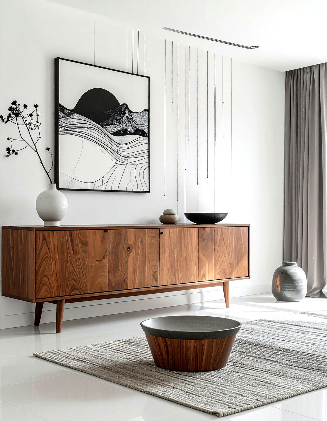 Minimalist Line Art Wallpaper - 30 accent wallpaper ideas