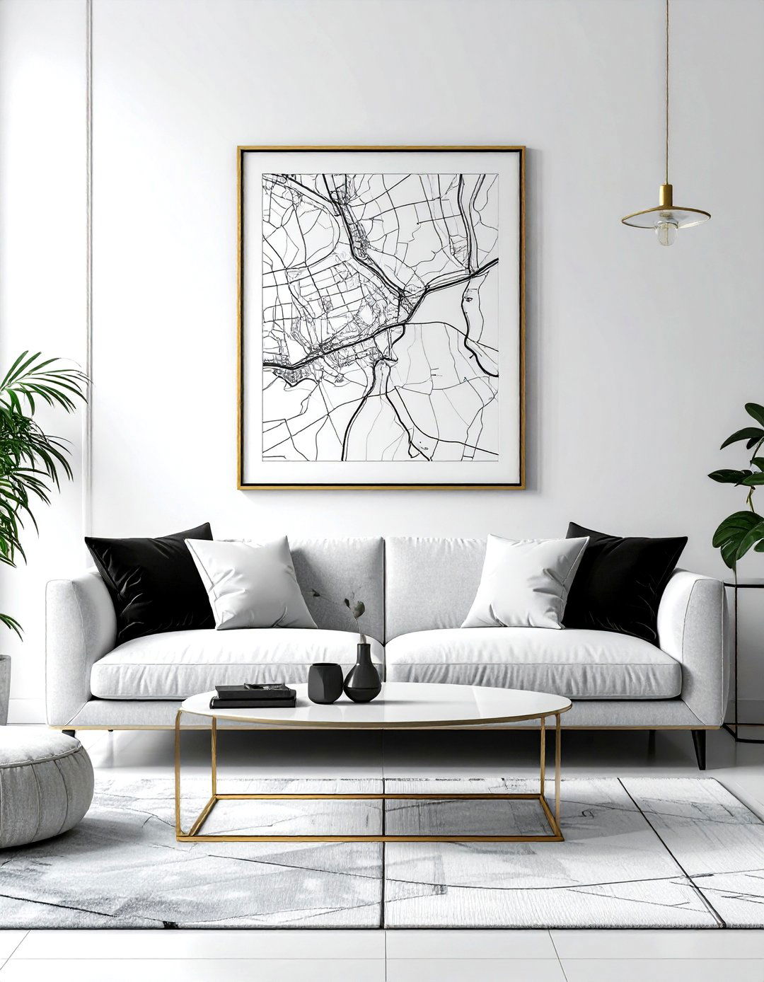 Minimalist Line Map Art - 30 map decor ideas