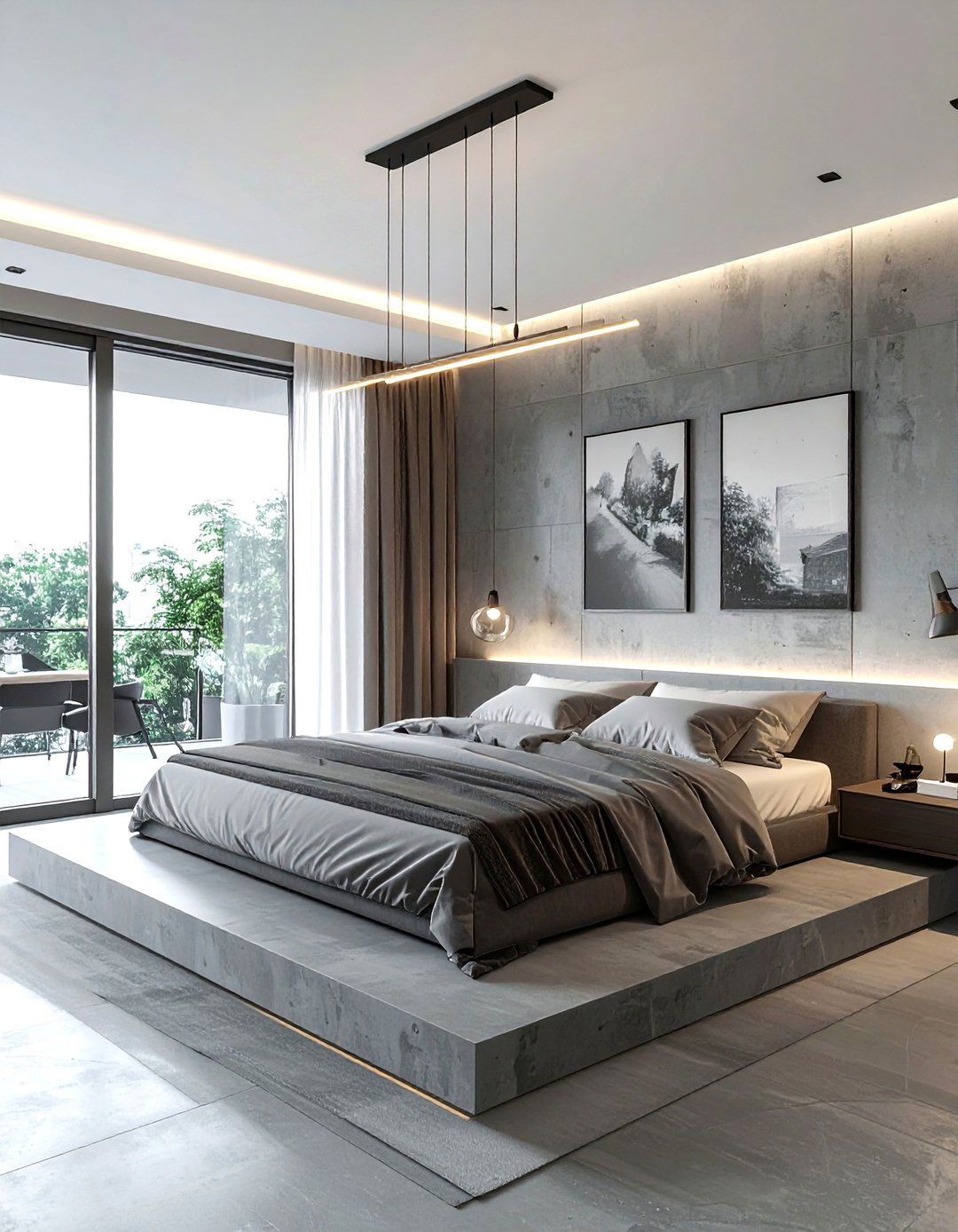 Minimalist Linear Chandelier - 30 bedroom chandelier ideas