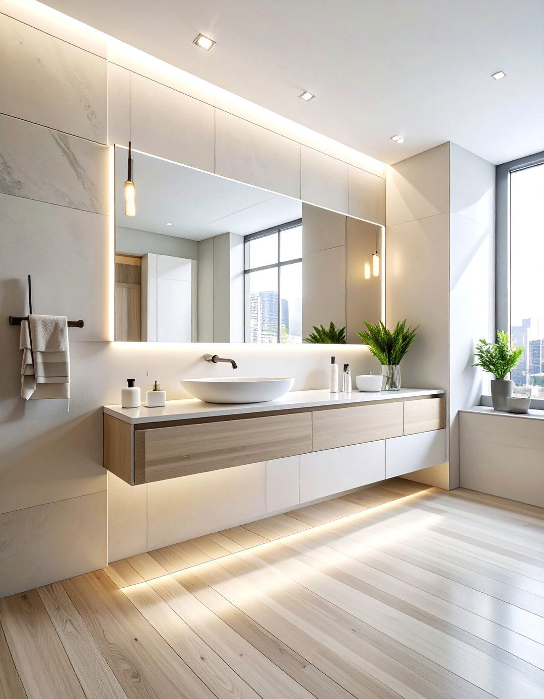 Minimalist Linear Vanity Bar - 30 bathroom lamp ideas