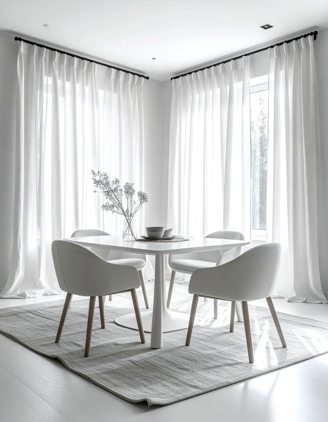 Minimalist Linen Curtains Dining Room - 30 linen curtain dining room ideas