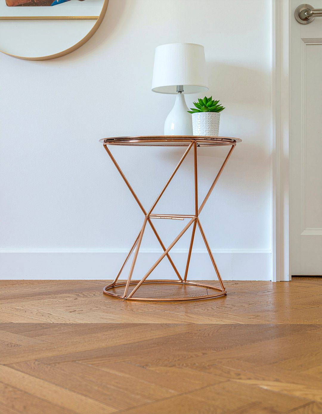 Minimalist Living Room Bronze Side Table - 30 bronze accent living room ideas