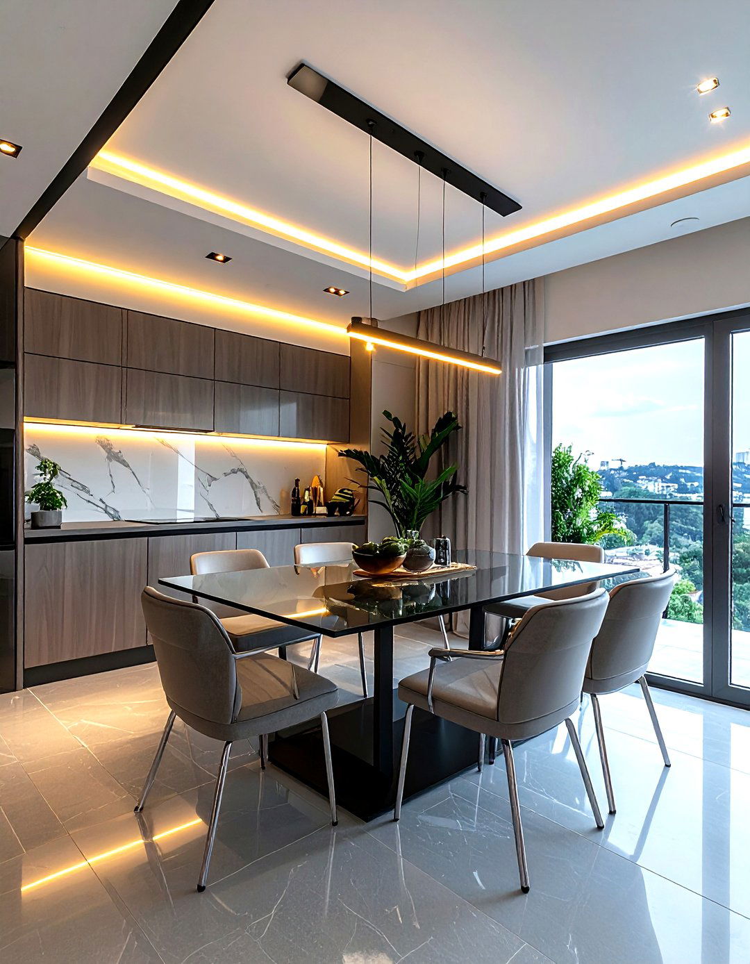 Minimalist Magnetic Track Light - 30 dining room LED lighting ideas