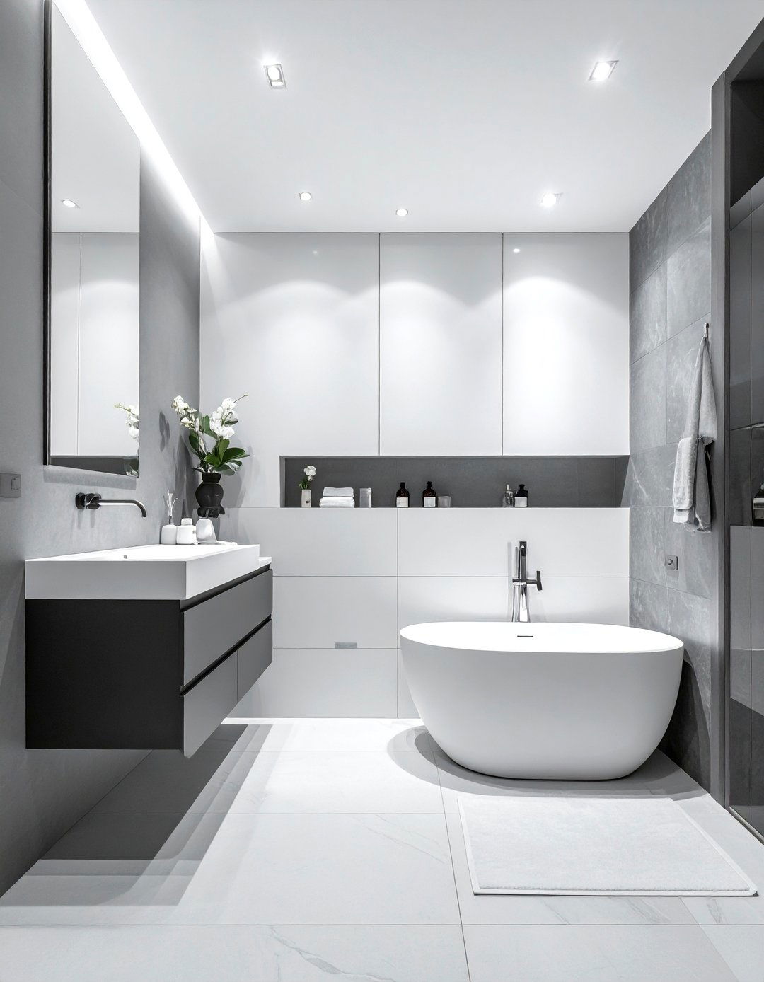 Minimalist Master Bathroom - 30 spec home bathroom ideas