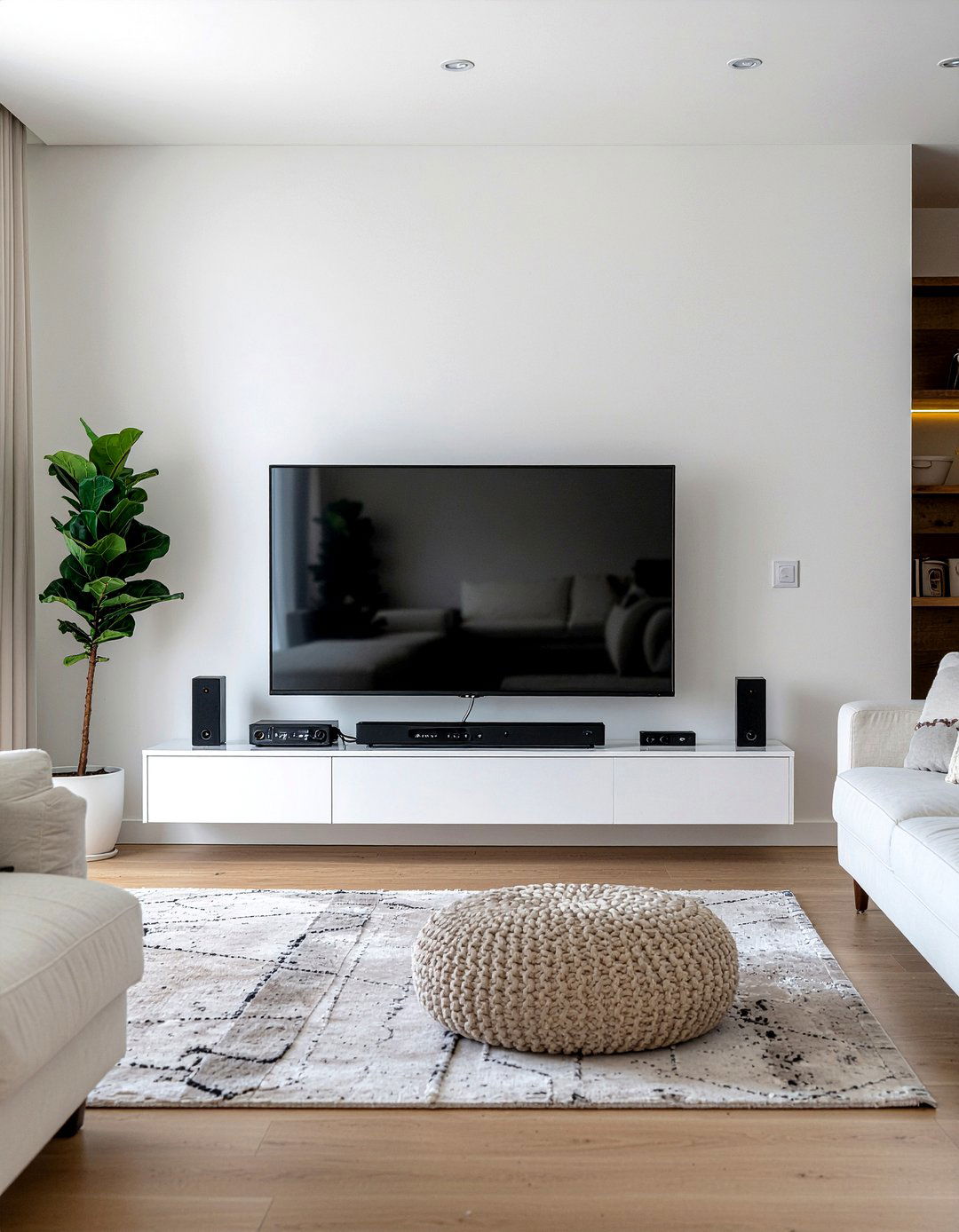 Minimalist Media Console - 30 living room surround sound ideas