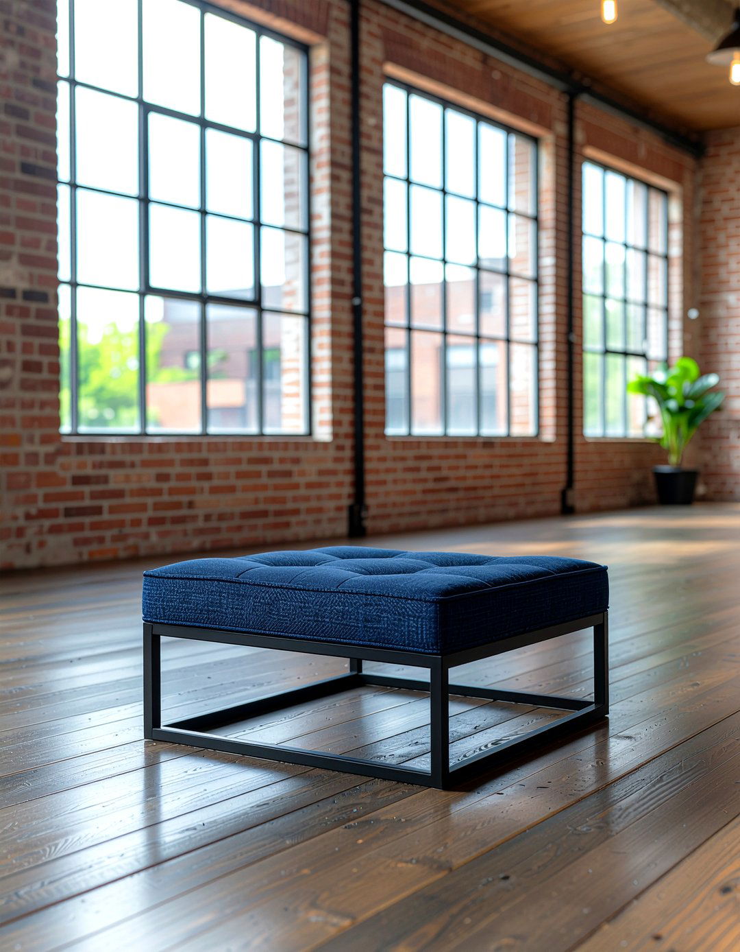 Minimalist Metal Frame Footstool - 30 living room footstool ideas