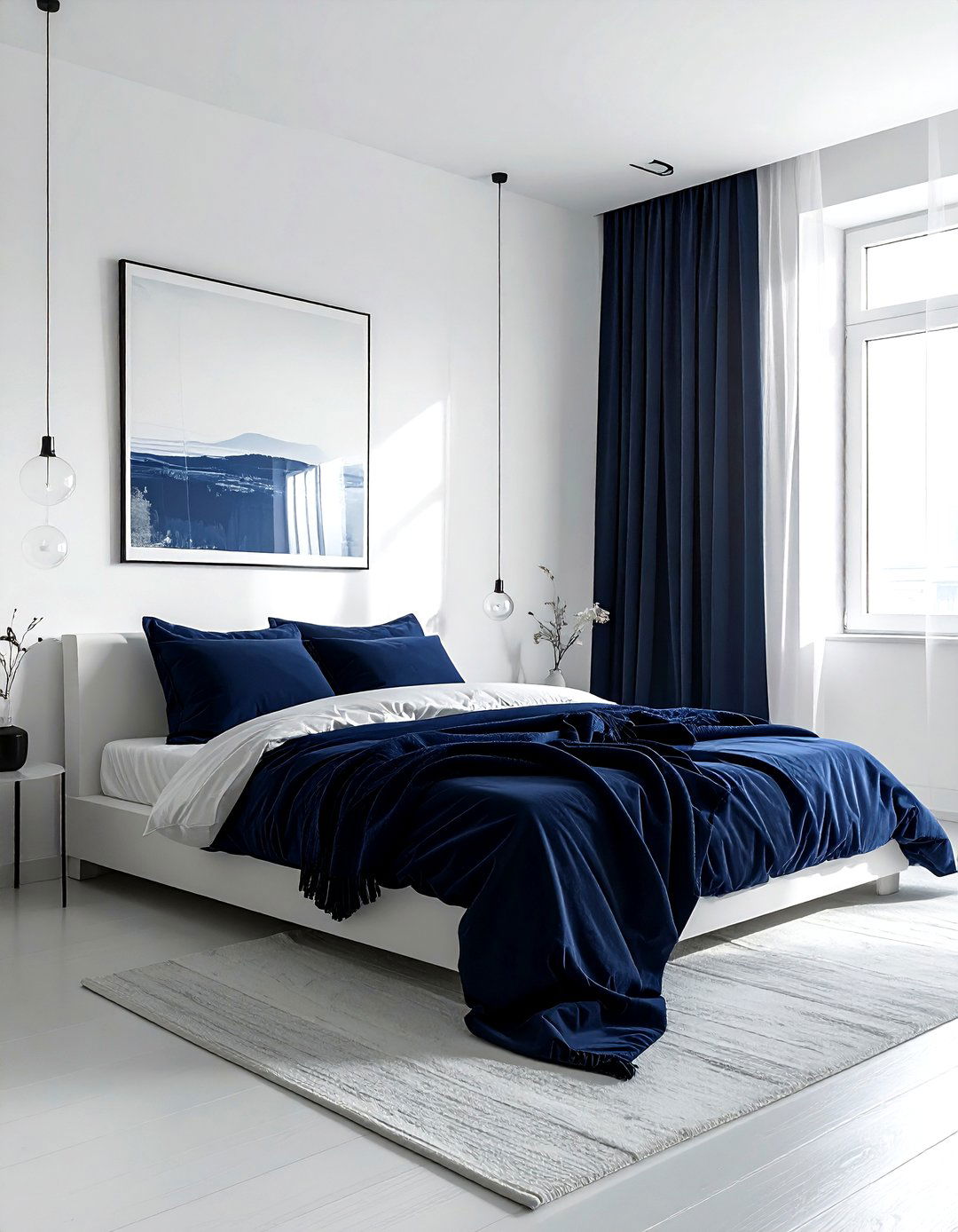 Minimalist Navy Bedroom - 30 navy bedroom ideas