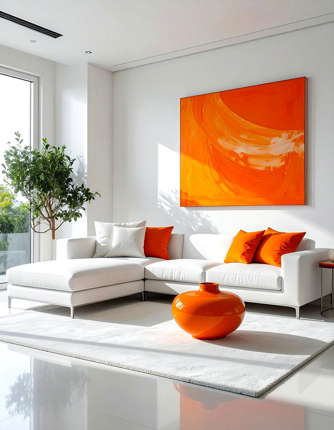 Minimalist Orange Decor - 30 orange living room ideas