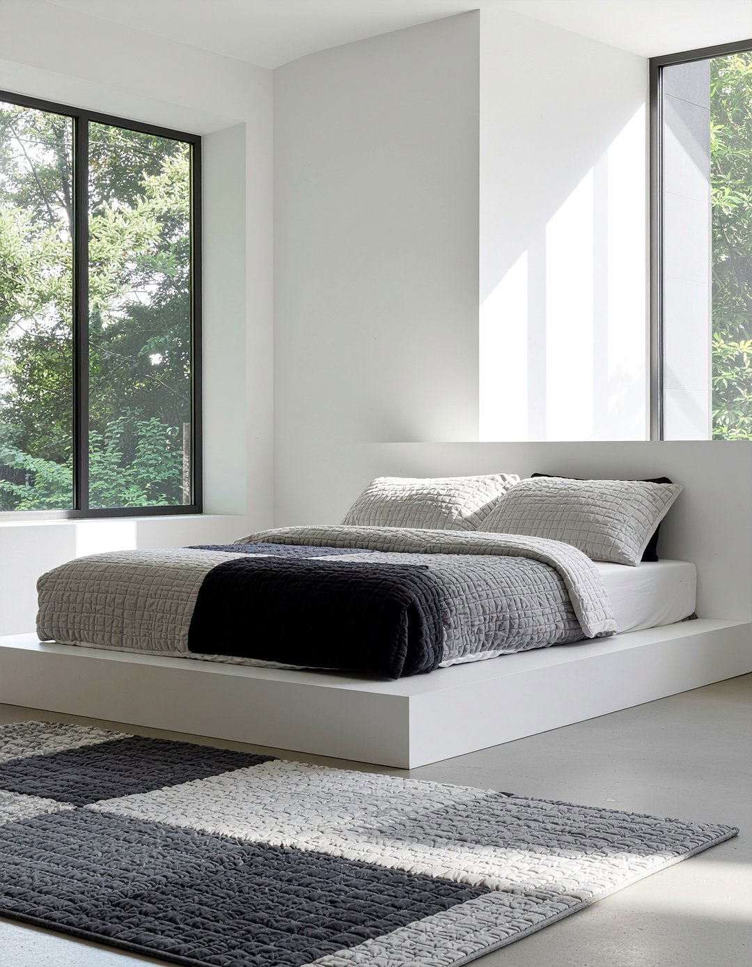 Minimalist Patchwork Bedding - 30 patchwork bedroom ideas