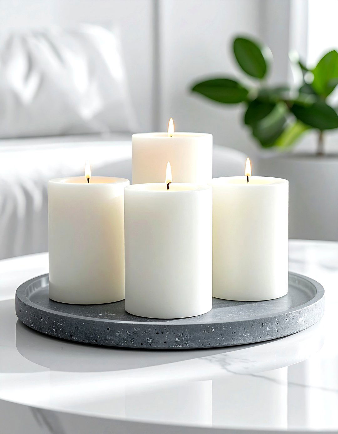 Minimalist Pillar Candle Cluster - 30 candle decor ideas