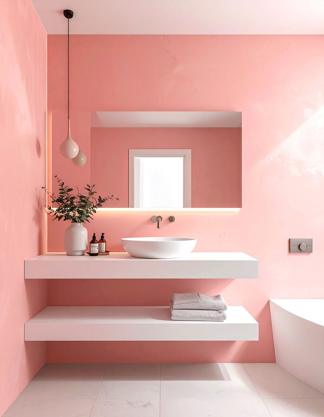 Minimalist Pink Bathroom - 30 blush pink bathroom ideas