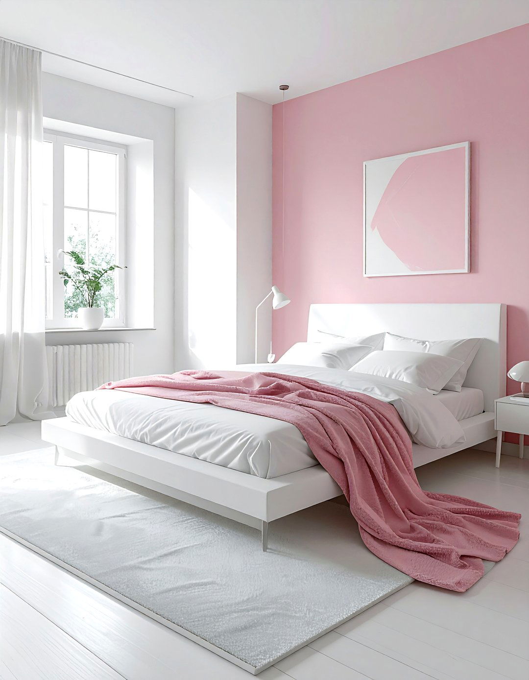 Minimalist Pink and White Bedroom - 30 pink and white bedroom ideas