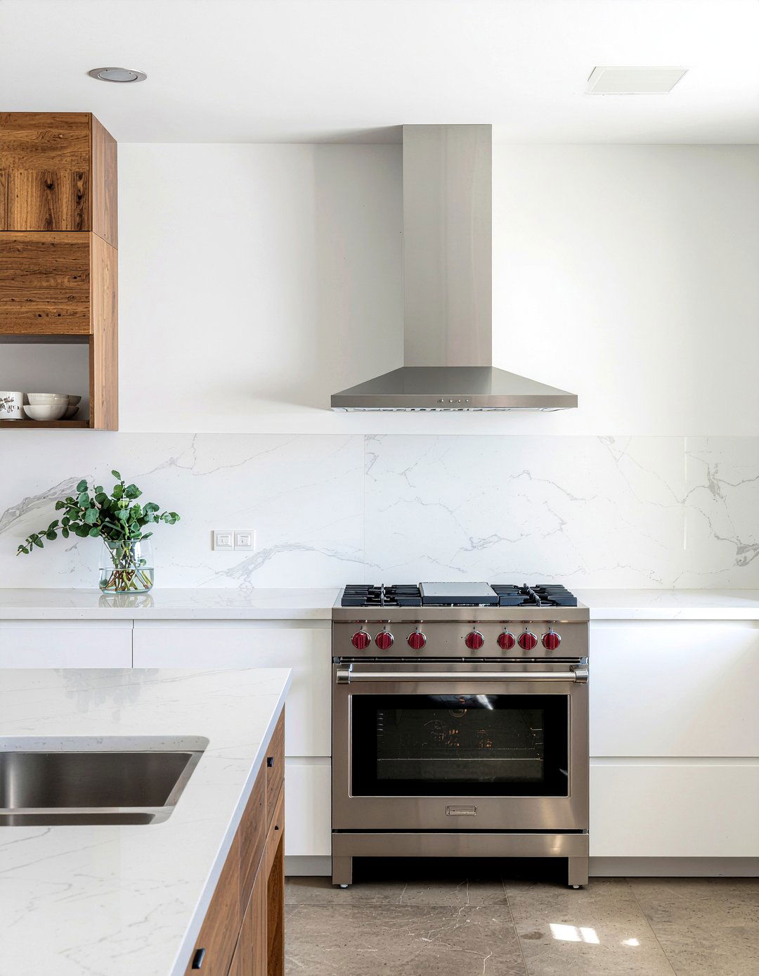 Minimalist Plaster Range Hood - 30 plaster hood kitchen ideas