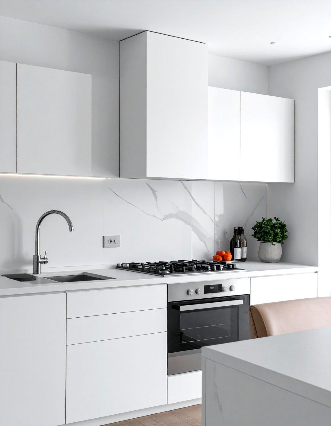 Minimalist Range Hood - 30 warm modern kitchen ideas