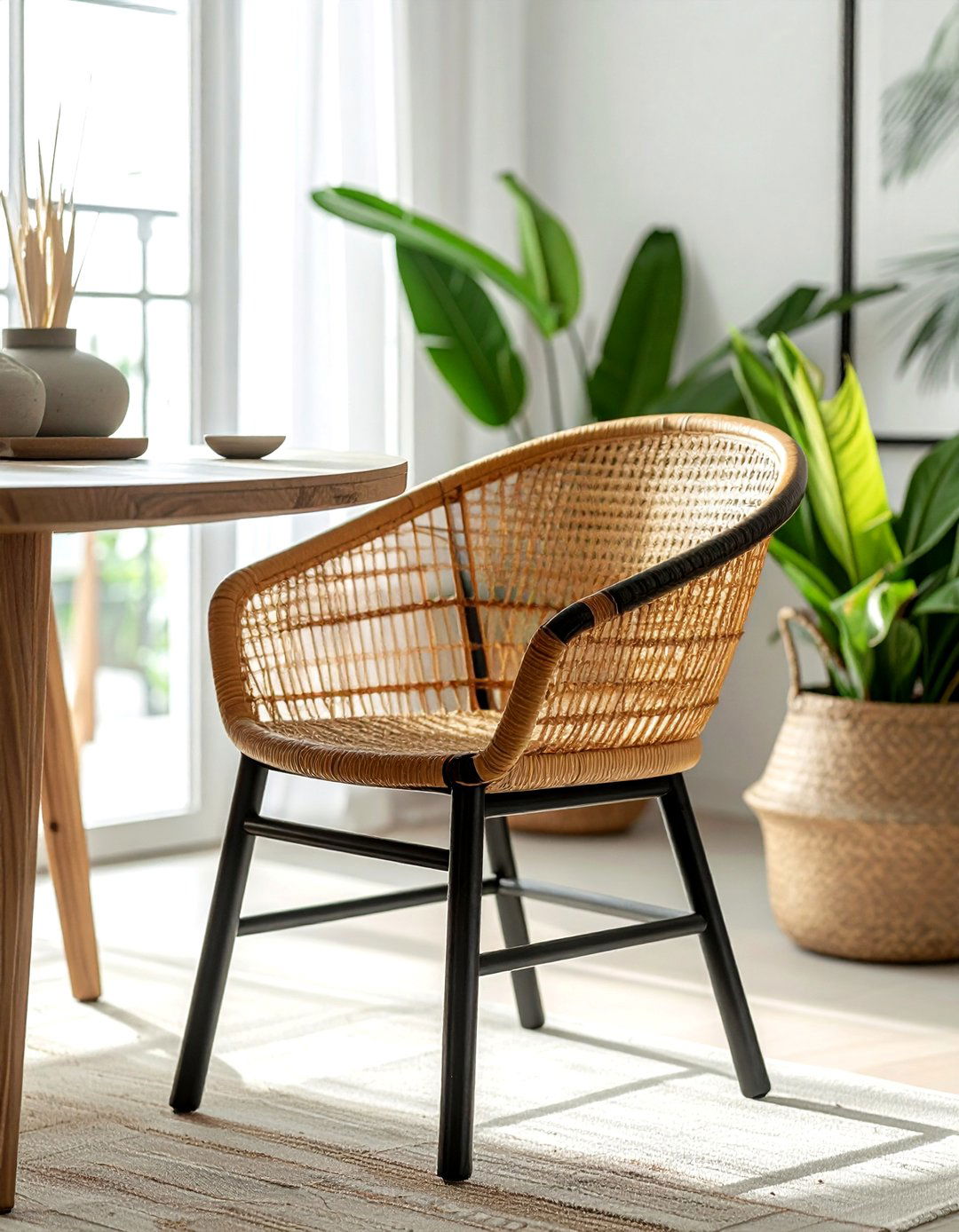 Minimalist Rattan Chair - 30 rattan dining chair ideas