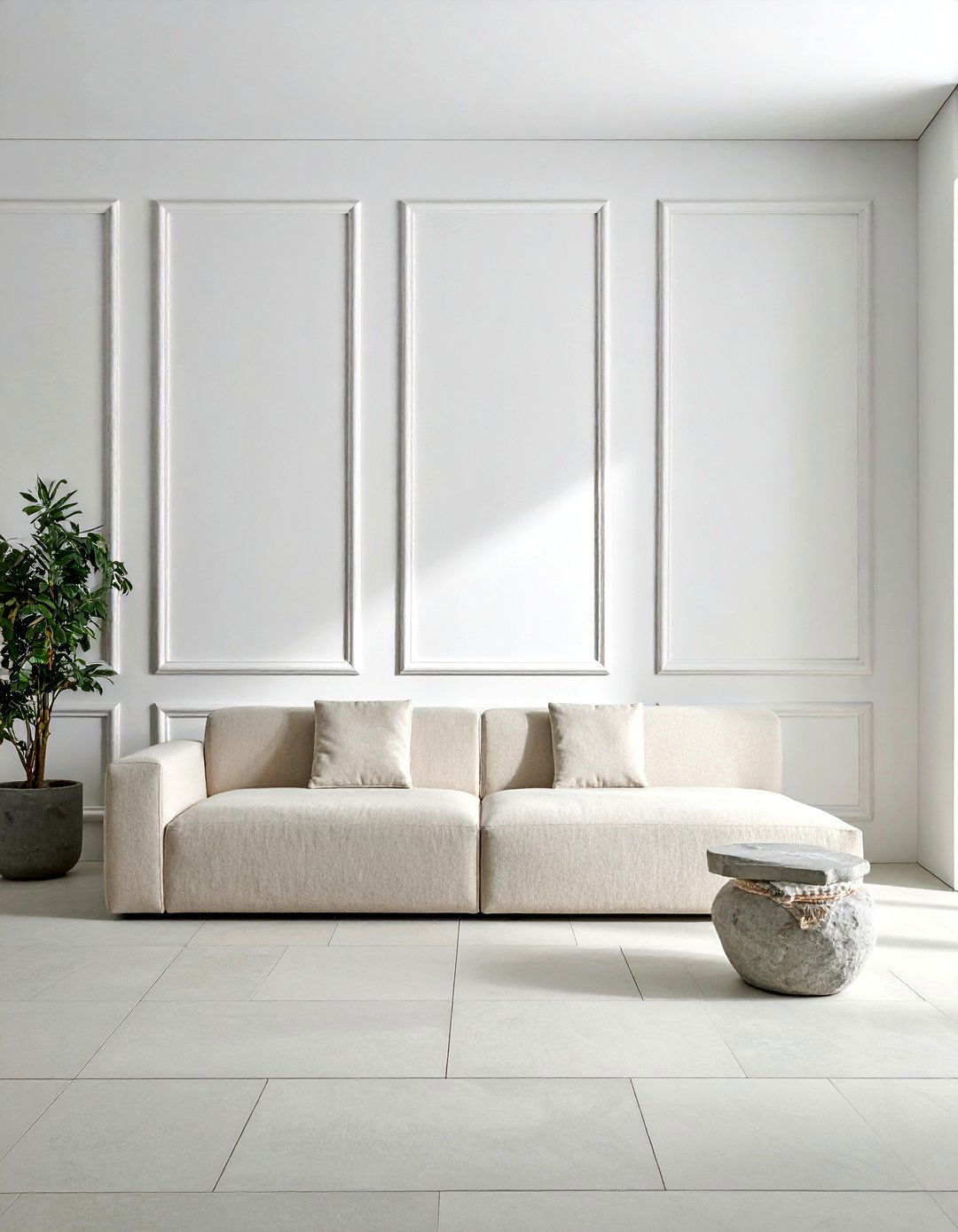 Minimalist Recessed Wall Detail - 30 living room recessed panel ideas