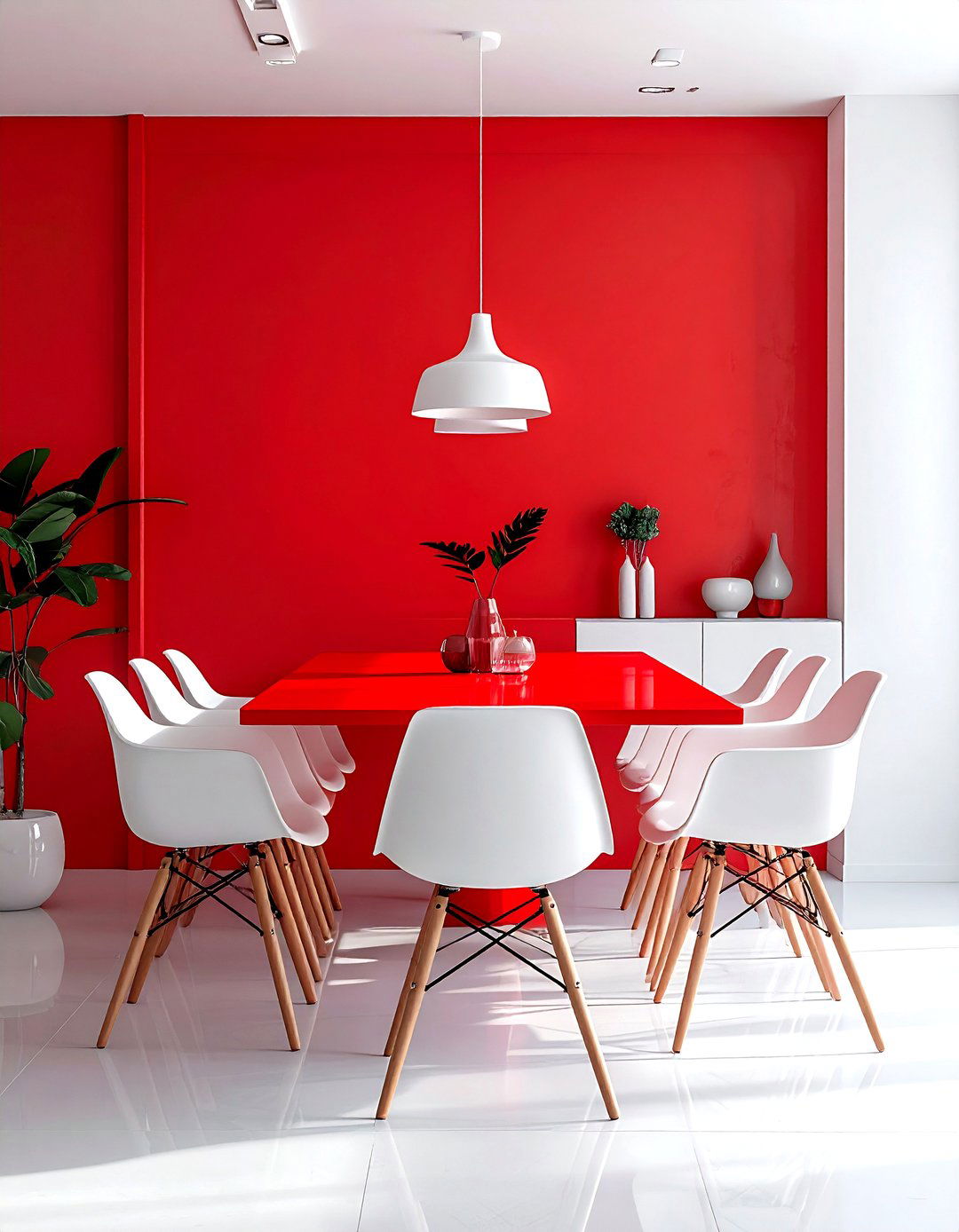 Minimalist Red Dining Room - 30 red dining room ideas