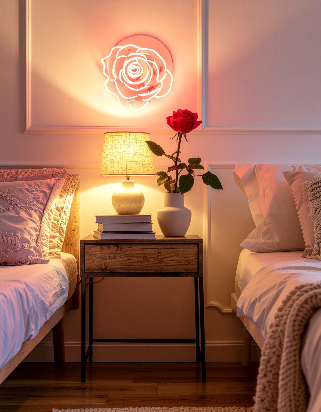 Minimalist Rose Neon Sign - 30 bedroom neon signs