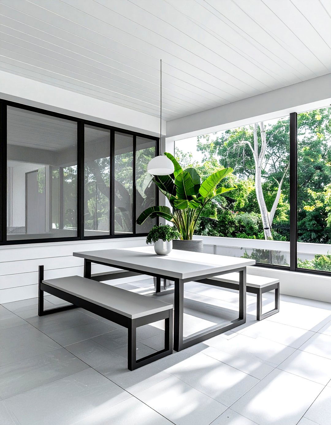 Minimalist Screened Porch - 30 screened porch dining ideas