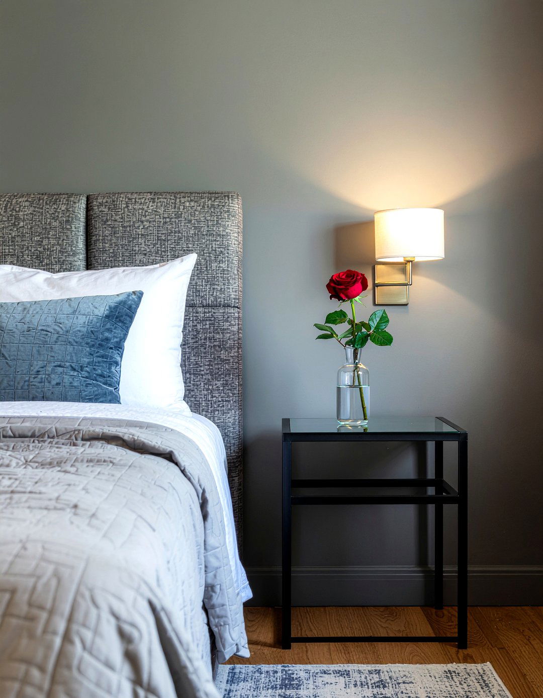 Minimalist Single Rose Vase - 30 bedroom flower arrangements