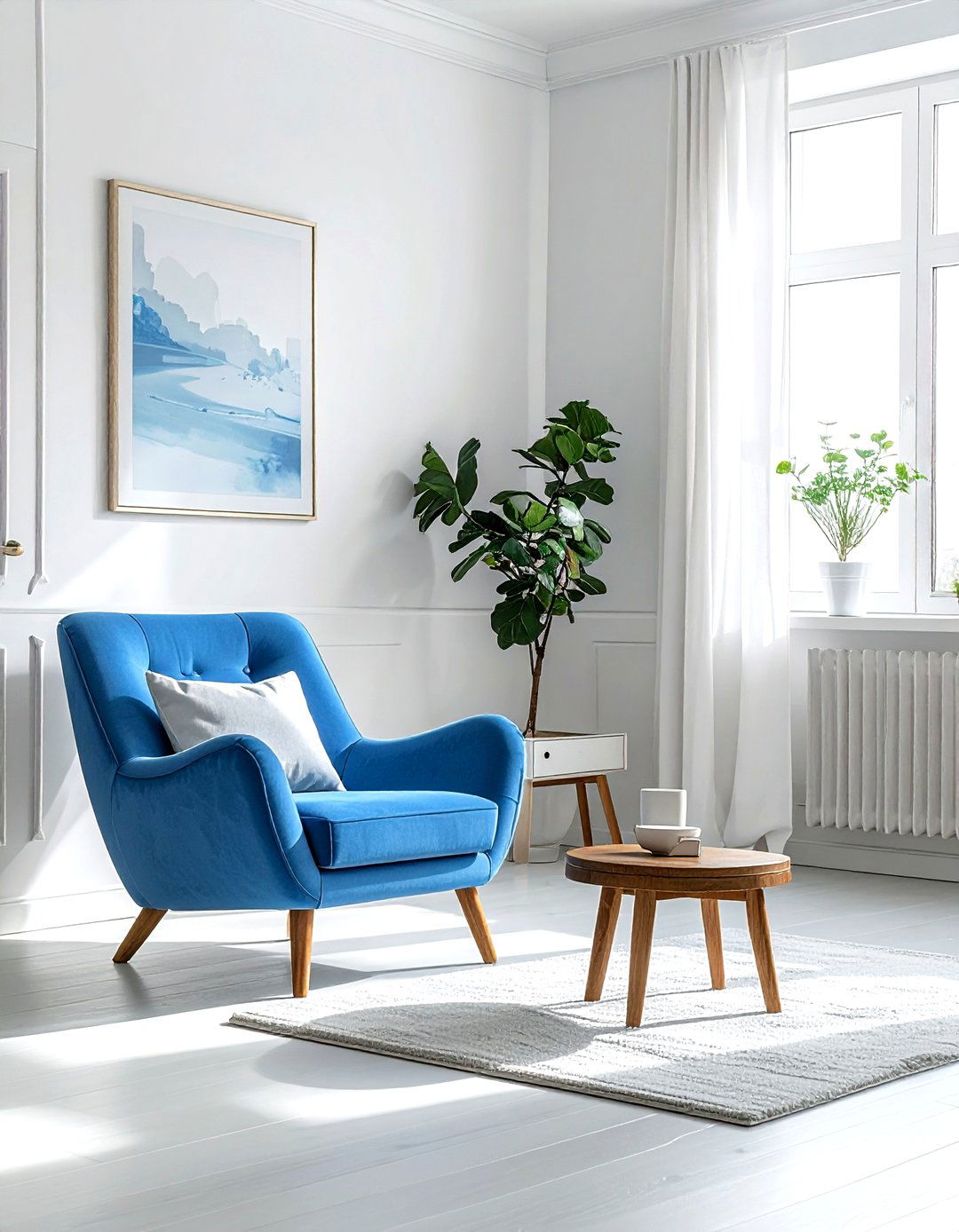 Minimalist Sky Blue Living Room - 30 sky blue living room ideas