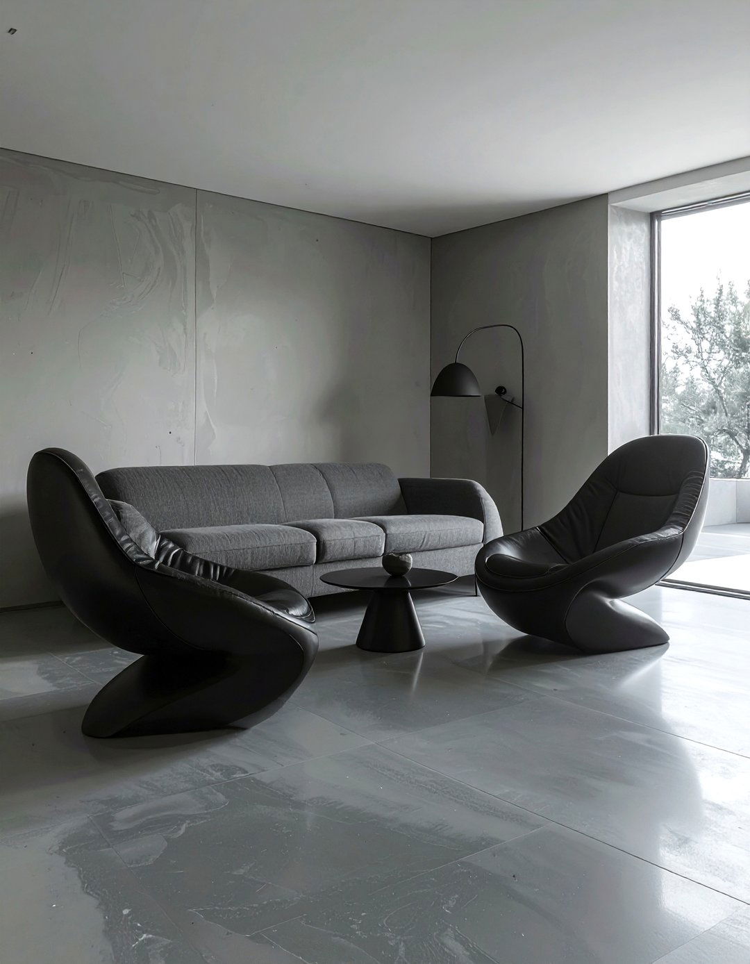 Minimalist Sofa With Sculptural Chairs - 30 living room sofa and chairs ideas