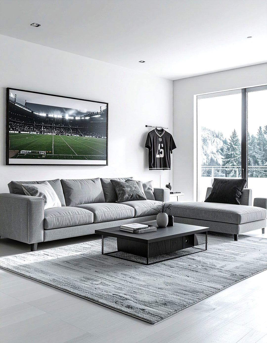 Minimalist Sports Living Room - 30 sports themed living room ideas