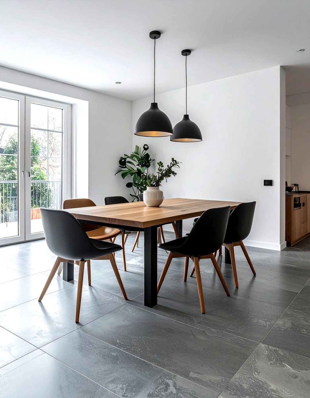 Minimalist Stone Floor - 30 preserved dining room ideas