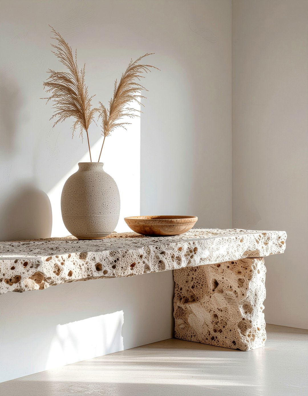 Minimalist Stone - 30 fireplace mantel ideas