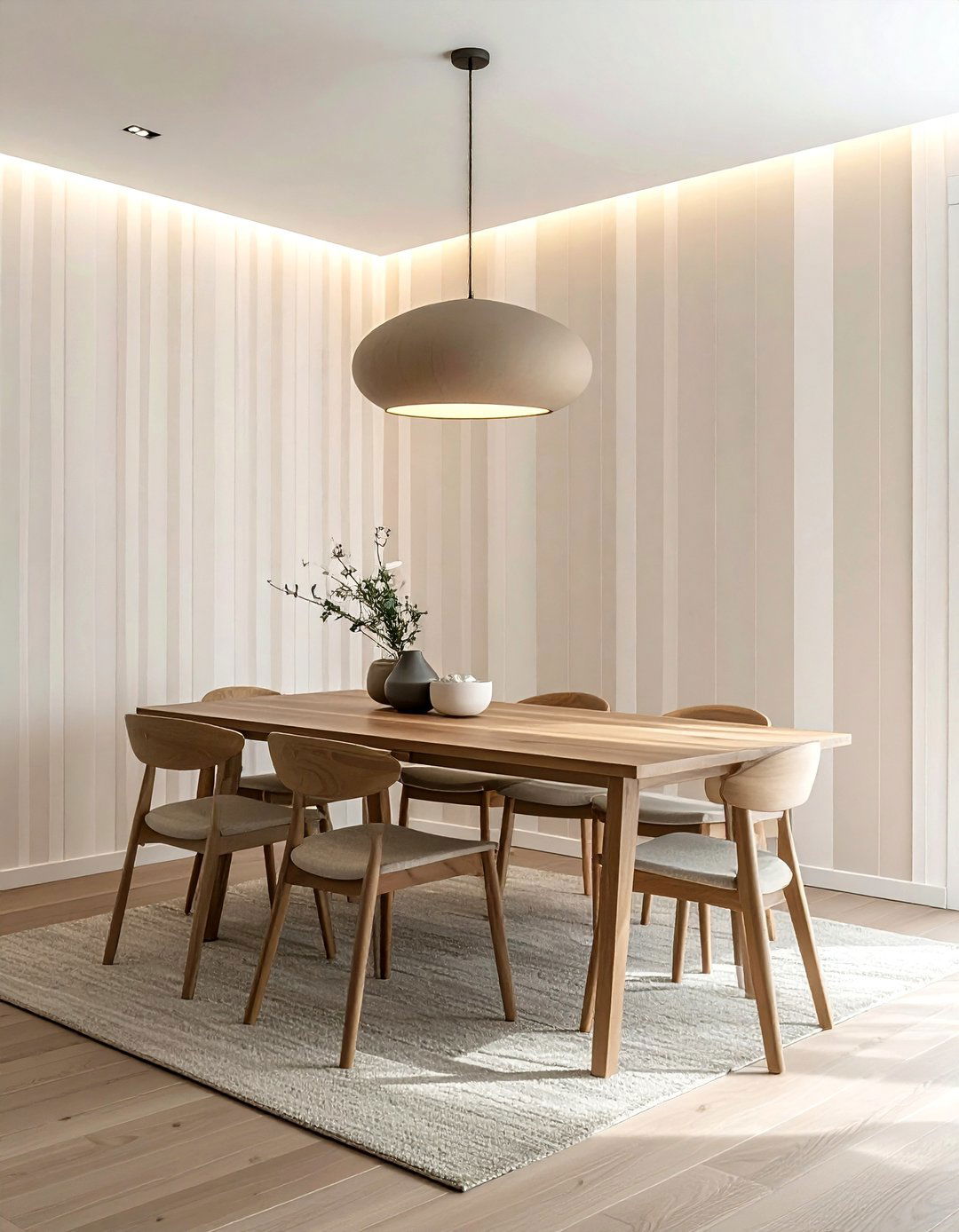 Minimalist Striped Wallpaper Dining Room - 30 striped wallpaper dining room ideas