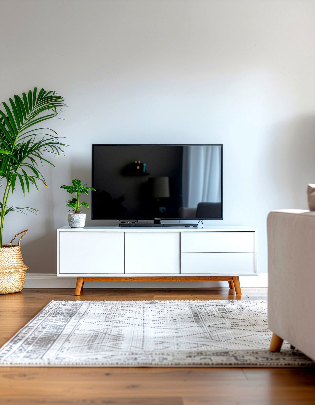 Minimalist TV Stand - 30 living room Scandinavian furniture ideas