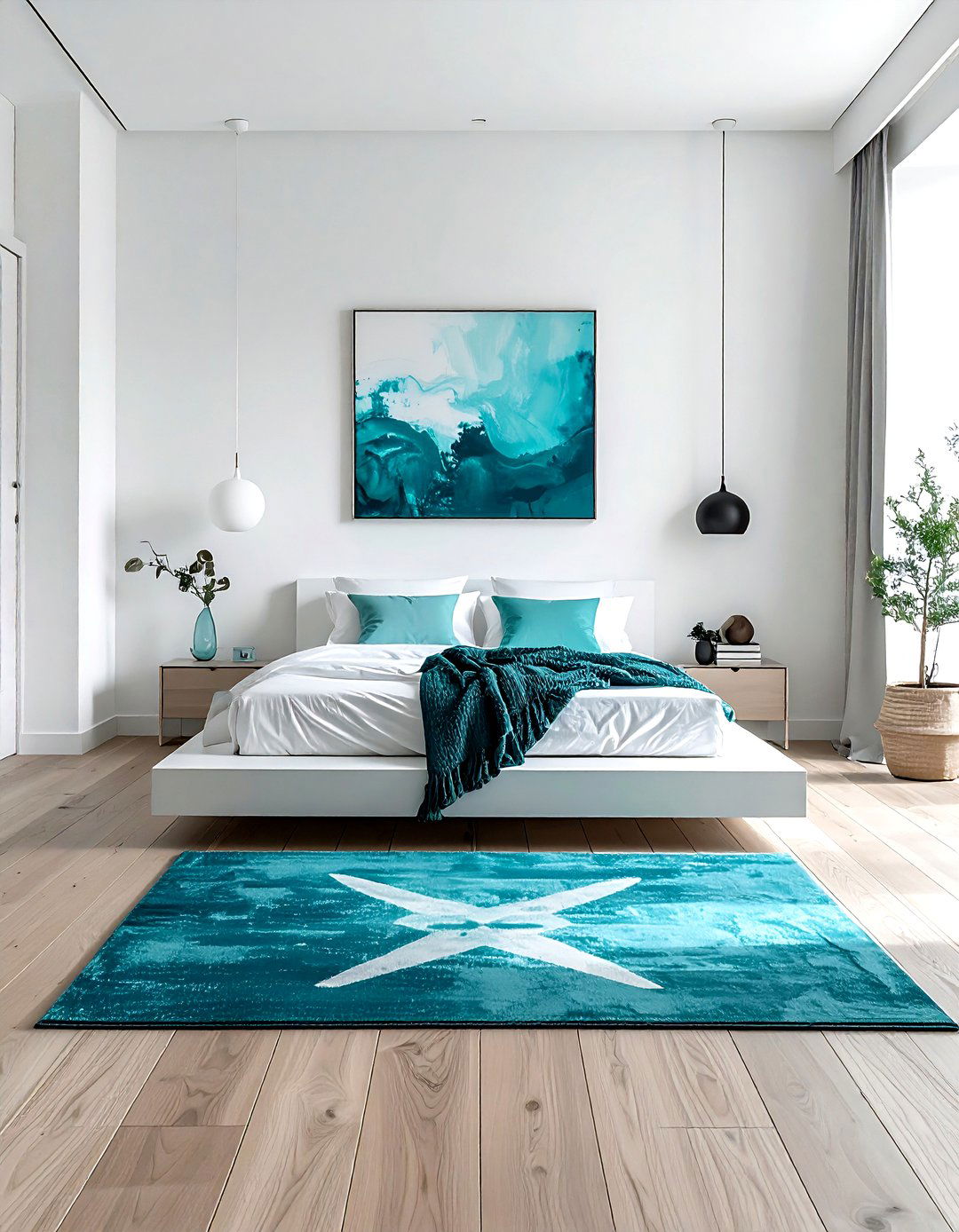 Minimalist Teal Bedroom - 30 modern teal bedroom ideas