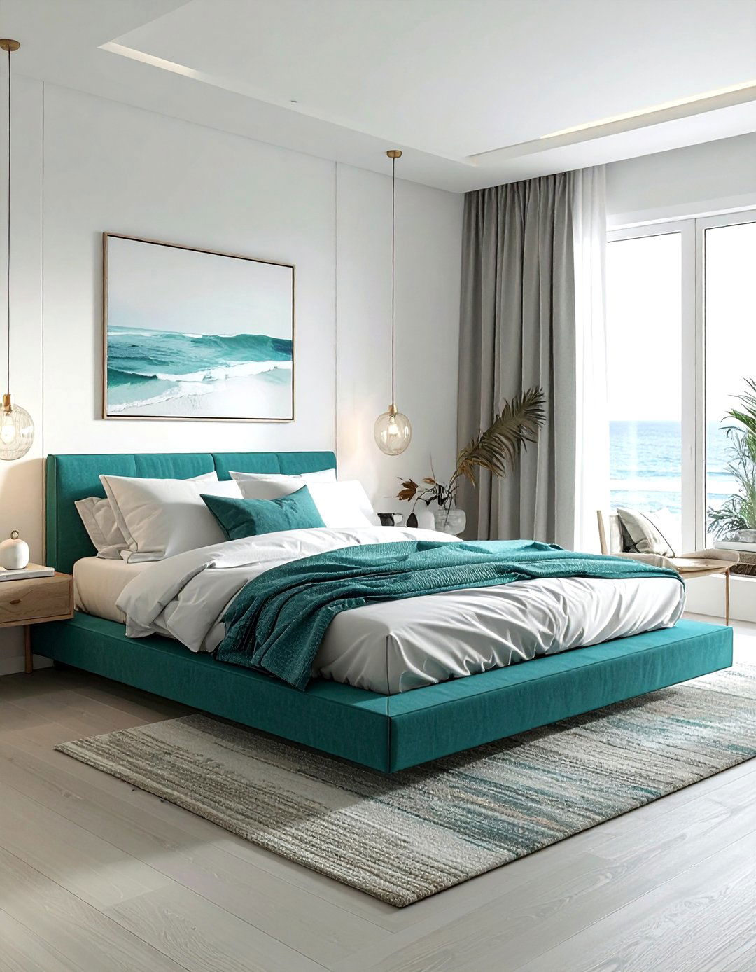 Minimalist Teal Bedroom - 30 coastal teal bedroom ideas