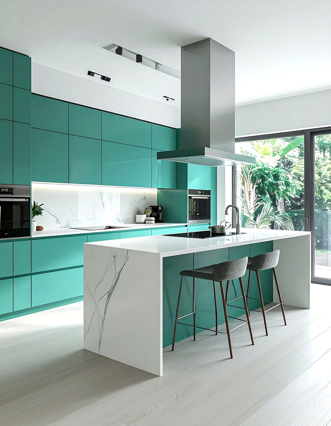 Minimalist Teal Kitchen - 30 teal kitchen ideas