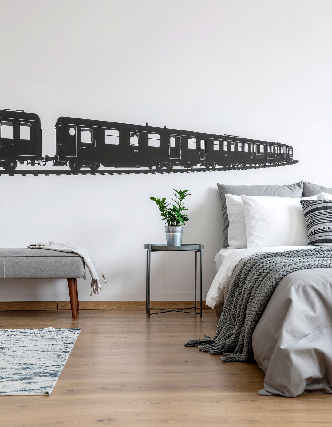 Minimalist Train Silhouette - 30 train bedroom ideas