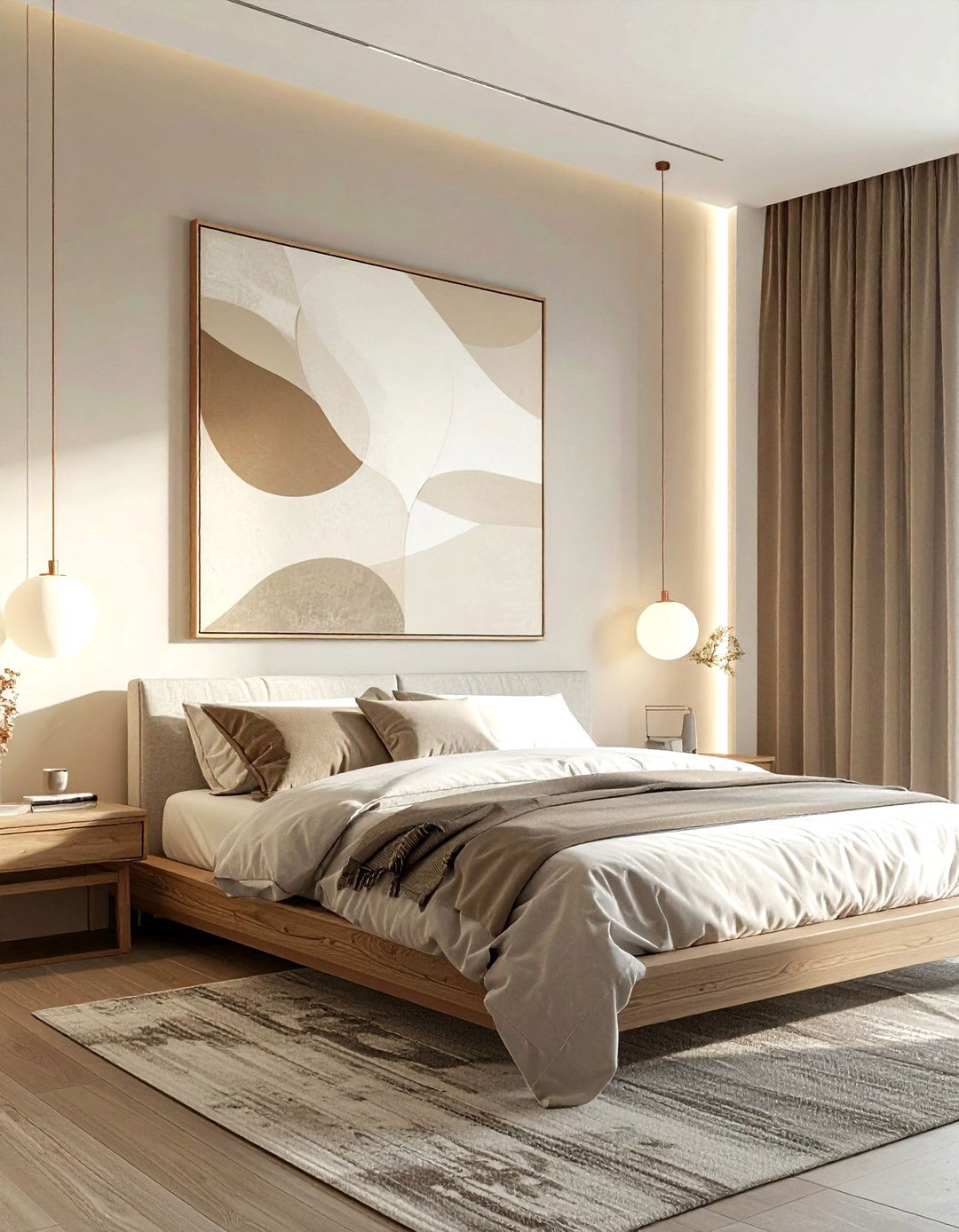 Minimalist Wall Art - 30 beige bedroom accessories ideas