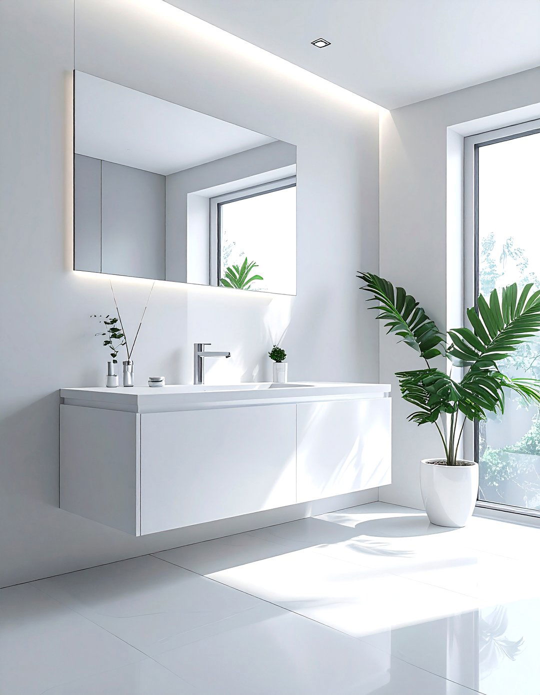 Minimalist Wall Vanity - 30 single vanity ideas